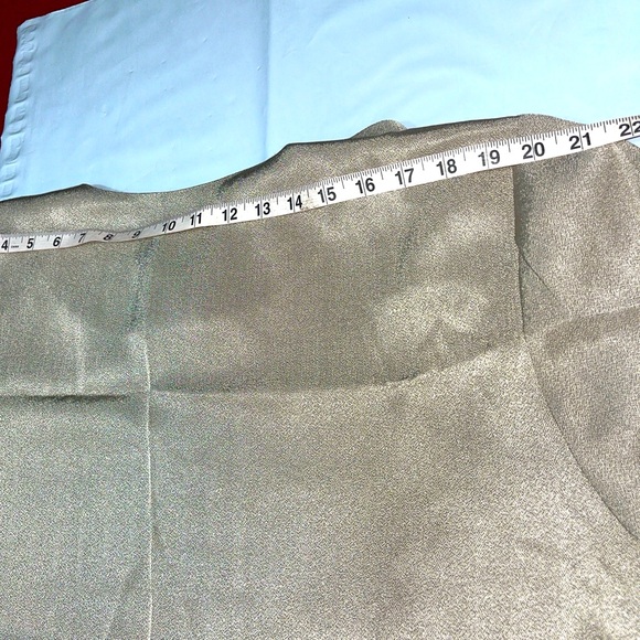 Sheri Martin METALLIC beige Blazer women’s 3XL  open Front Flowy Cardigan Jacket - Picture 5 of 13